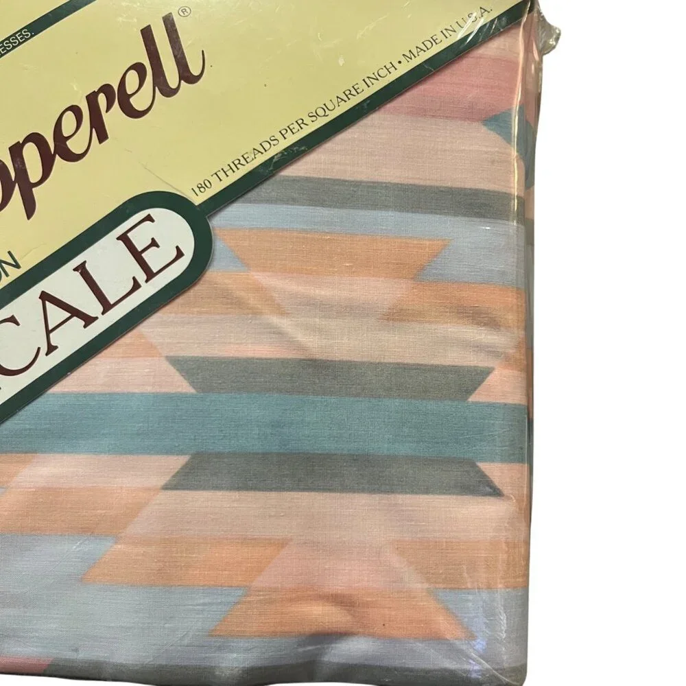 Vintage Lady Pepperell Full Sheet Set No-Iron Percale Mesa NEW Old Stock